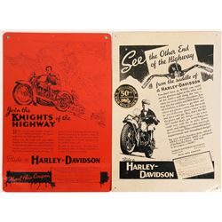 Harley-Davidson Hollister Motorcycle Rally Tin Advertising Signs (2)  (116895)