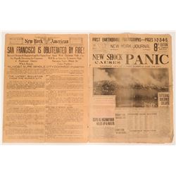 New York Newspapers Early Reporting of San Francisco Fire 1906 (Lot of 2)  (116891)