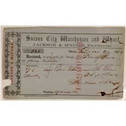 Suisun City Wharf Receipt, California Gold Rush, 1859  (111982)