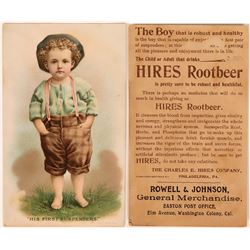 Hires Root Beer Trade Card from Washington Colony, Cal. (Rare Location)  (118314)