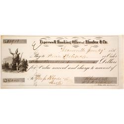 Check from Express & Banking Office of Rhodes and Co Signed by FW Blake  (61742)