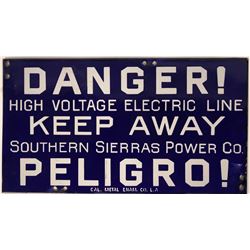 So. Sierras Power Co. Enamel Sign  (118280)