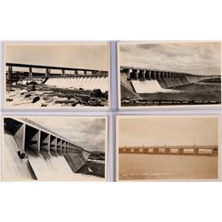 New Dam and Lake, American Falls, ID Real Post Cards  Set of 4 RPC  (119556)