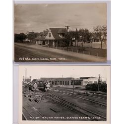 Two Glenns Ferry, Idaho Train Depot Real Photo Postcards (119553)