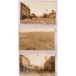 Lewiston, Early RPCs, set of 3 ; Main Street, Street Scene, Lewiston Mercantile, Etc. (117782)