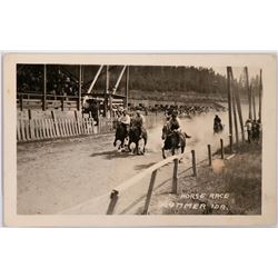 Horse Race Real Photo Postcard, Plummer, Idaho  (117926)