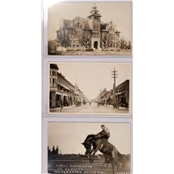 Weiser, Idaho RPCs of a Street scene, Round up and a building  (117812)