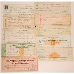 Virginia City, Nevada Mining Check Collection incl. Territorial  (113334)