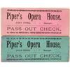 Image 1 : Piper's Opera House Pass Out Checks  (119688)