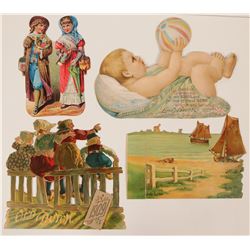 Four Large Colorful Advertising Die Cuts  (117292)