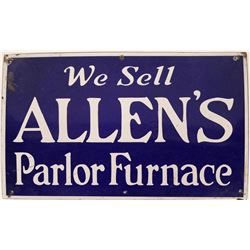 Allen's Parlor Furnace Porcelain Sign  (118282)