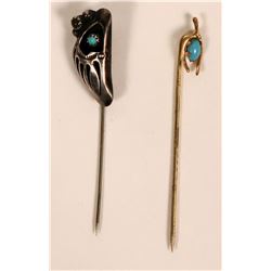 Vintage Stick Pins with Turquoise Stones (Lot of 2)  (120049)