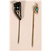 Image 1 : Vintage Stick Pins with Turquoise Stones (Lot of 2)  (120049)