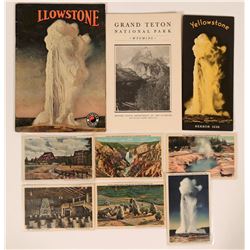 National Parks, Wyoming Publications & Postcards (9 pieces!)  (120033)