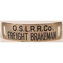 Oregon Short Line Railroad Co. (OSLRR) Freight Brakeman Cap Badge  (113280)