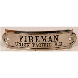 Union Pacific Railroad Fireman Cap Badge  (107897)