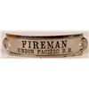 Image 1 : Union Pacific Railroad Fireman Cap Badge  (107897)