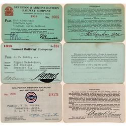 Three Different California Railroad Passes  (113317)