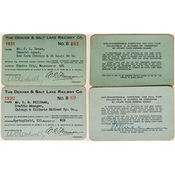 Denver & Salt Lake Railway Co. Annual Passes  (113301)