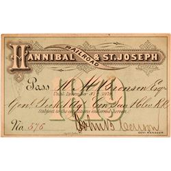 Hannibal & St. Joseph Railroad Annual Pass  (113305)