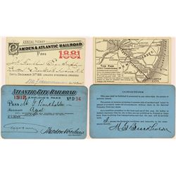 Two Different Atlantic City Railroad Passes (One w/ Map)  (113318)