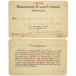 Houston & Texas Central Railroad Railway Pass  (91244)