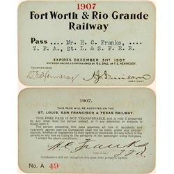 Fort Worth & Rio Grande Railway Annual Pass  (113308)