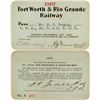 Image 1 : Fort Worth & Rio Grande Railway Annual Pass  (113308)