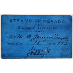 Steamship Nevada Boarding Pass  (119682)