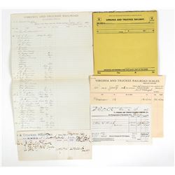 Virginia & Truckee Railroad Paper Documents Group (5)  (111930)