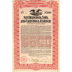 San Francisco, Napa, & Calistoga Railway $500 Bond  (106864)