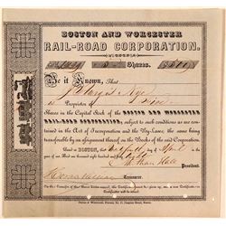 Boston & Worcester Rail-Road Corporation Stock, 1848  (111166)