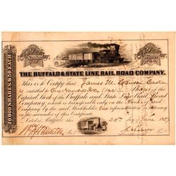 Buffalo & State Line Rail Road Co Stock Certificate, 1857  (111105)