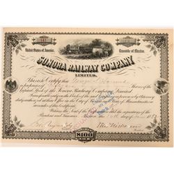 Stock certificate in the Sonora Railway Company  (110534)