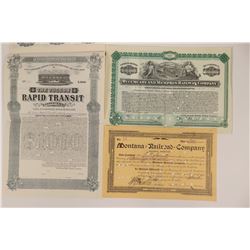 Two Western RR Stock Certs & Bond  (117228)