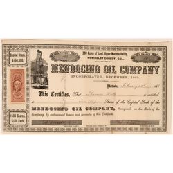 Early California Oil Stock Certificate, 1865  (119397)