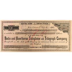 Bodie, California, Ghost Town, Telephone and Telegraph Stock Certificate  (118048)