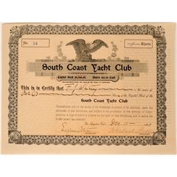 South Coast Yacht Club Stock Certificate, Los Angeles, 1903  (111757)