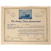 Image 1 : The Anchor Chain Inc. Stock Certificate, Ocean Liner With Anchors in Each Corner  (111756)