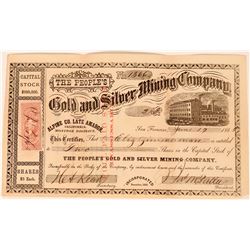 People's Gold & Silver Mining Co Stock, Monitor District, 1865  (111811)