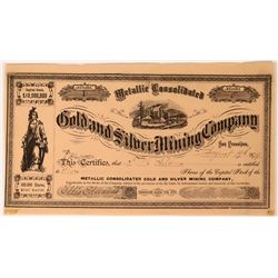 Metallic Consolidated Gold and Silver Mining Co. Stock #1  (117551)