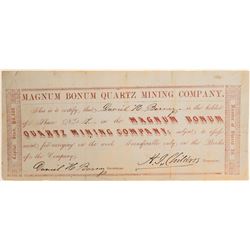 Magnum Bonum Quartz Mining Co. Stock Certificate  (102170)