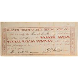 Magnum Bonum Quartz Mining Co. Stock Certificate  (102170)