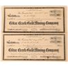Image 1 : Cedar Creek Gold Mining Co Stock Certificates (2), El Dorado County, Cal.   (111808)