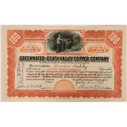 Greenwater & Death Valley Copper Co Stock, Inyo County, Cal. 1907  (111774)