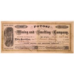 Potosi Mining & Smelting Co Stock, Cerro Gordo, Inyo County, 1876  (111781)