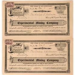 Experimental Mining Co Stocks (2), Yankee Hill, Tuolumne, Cal. 1899  (111832)