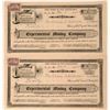Image 1 : Experimental Mining Co Stocks (2), Yankee Hill, Tuolumne, Cal. 1899  (111832)