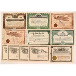 Colorado Mining Stock Certificate Group (10)  (111966)