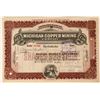Image 1 : Michigan Copper Mining Co Stock, 1915, Brown, 10 Shares  (111754)